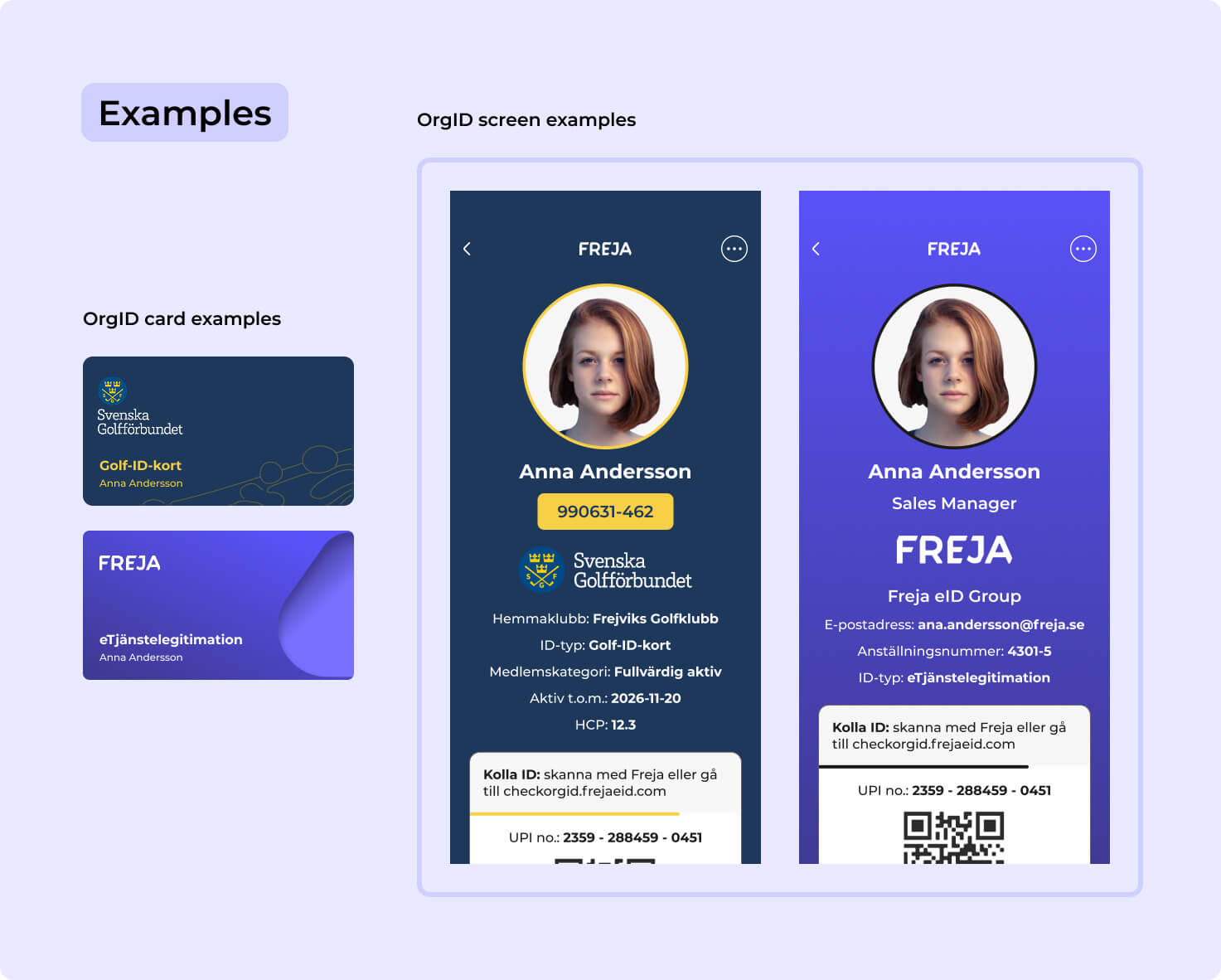 Image showing customised OrgIDs.