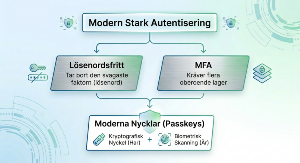 Illustration som visar hur multifaktorautentisering (MFA) fungerar.